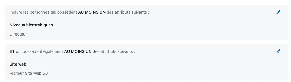 Affiner une audience de remarketing par niveau hiérarchique dans Campaign Manager