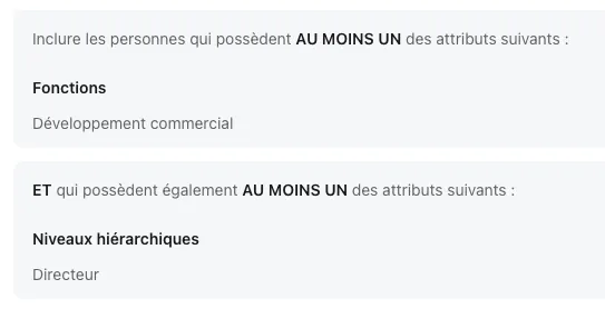 Logique ET et OU entre les critères de ciblage LinkedIn